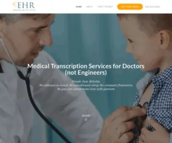 Ehrtranscriptions.com(EHR Medical Transcription Services) Screenshot