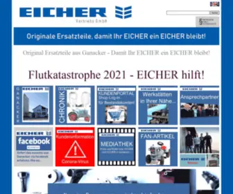 Eicher.de(EICHER Vertriebs GmbH in GanackerOriginal Ersatztteile für fast alle EICHER) Screenshot