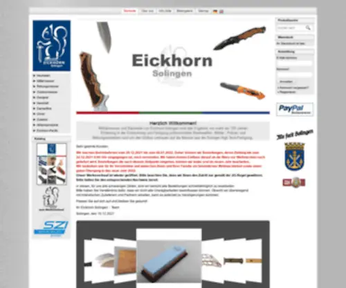Eickhorn-Solingen.de(Eickhorn Solingen Limited) Screenshot