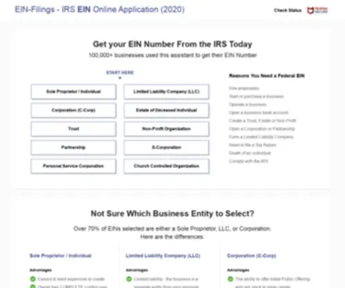 Ein-Filings.com(Limited liability company) Screenshot