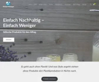 Einfachweniger.ch(Einfachnachhaltige und stilvolle Produkte für den Alltag) Screenshot