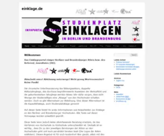 Einklage.de(Infoportal zum Thema Einklagen) Screenshot