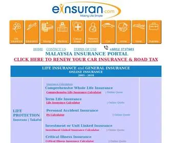 Einsuran.com(Malaysia Insurance Portal) Screenshot