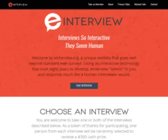 Einterview.org(Uses a unique interactive technology) Screenshot