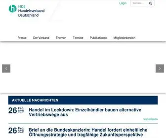Einzelhandel.de(Der Handelsverband Deutschland (HDE)) Screenshot