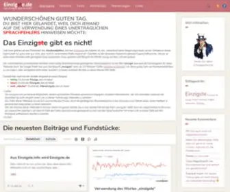 Einzigste.info(Heißt es "einzigste" oder "einzige") Screenshot