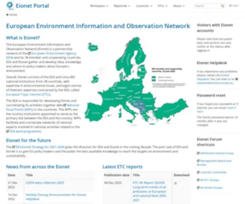 Eionet.europa.eu(Eionet Portal) Screenshot
