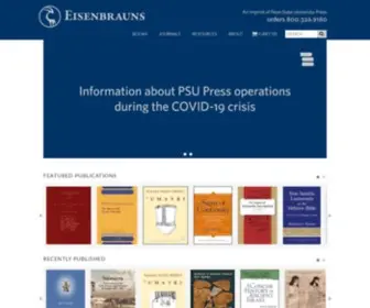 Eisenbrauns.org(The homepage for Eisenbrauns publishing at Penn State University Press (PSU Press)) Screenshot