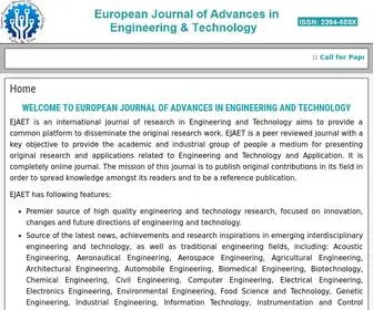Ejaet.com(European Journal of Advances in Engineering & Technology) Screenshot