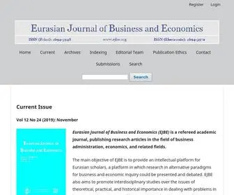 Ejbe.org(Eurasian Journal of Business and Economics) Screenshot