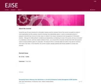 Ejise.com(Electronic Journal of Information Systems Evaluation) Screenshot