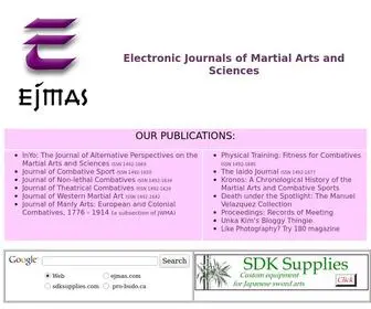Ejmas.com(EJMAS Electronic Journals of Martial Arts and Sciences splash page) Screenshot