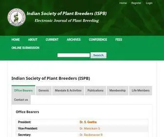 Ejplantbreeding.org(Electronic Journal of Plant Breeding) Screenshot