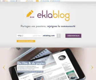 Eklablog.com(Créer un blog gratuitement) Screenshot