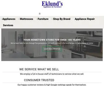 Eklundsappliance.com(Eklunds Appliances) Screenshot