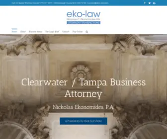 Eko-Law.com(Tampa Business Attorney Nickolas Ekonomides) Screenshot