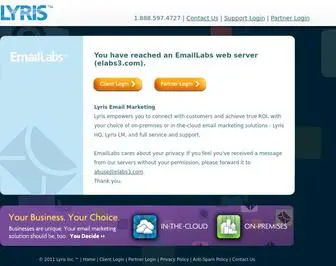Elabs3.com(Lyris EmailLabs) Screenshot