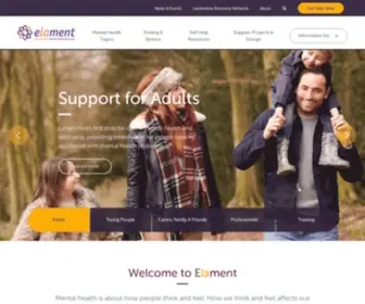 Elament.org.uk(Mental Health & Wellbeing Resources) Screenshot