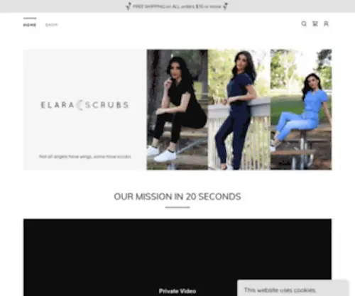 Elarascrubs.com(Medical Scrubs) Screenshot