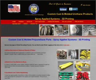 Elastomer.com(Custom urethane cast and mold products and parts) Screenshot