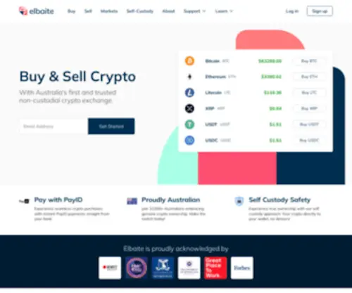 Elbaite.com(The Most Trusted Cryptocurrency Exchange in Australia) Screenshot