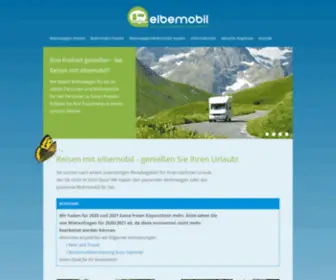 Elbemobil.de(Wohnwagen ✔ Wohnmobile ✔ Zugfahrzeuge ✔ Kleinbuss ✔ Lastenanhänger ✔) Screenshot