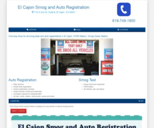 Elcajonsmogandautoregistration.com(El Cajon Smog and Auto Registration) Screenshot