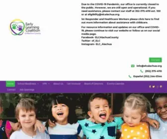 Elcalachua.org(Early Learning Coalition of Alachua County) Screenshot