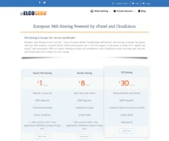 Elcoserv.com(Web Hosting in Europe) Screenshot