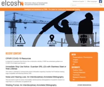 Elcosh.org(Electronic Library of Construction Occupational Safety and Health) Screenshot