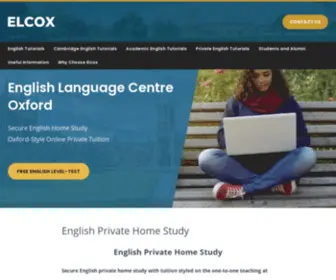 Elcox.co.uk(Online English courses with private tuition) Screenshot