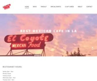 Elcoyotecafe.com(El Coyote Mexican Cafe) Screenshot