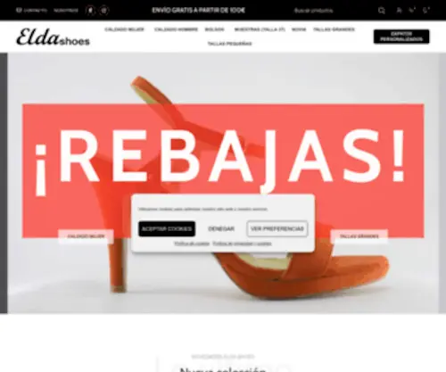 Eldashoesonline.com(Zapatos personalizados de tallas grandes y pequeñas en Elda shoes. Sección de muestras (talla 37)) Screenshot