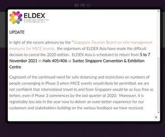Eldexasia.com(Eldercare Exhibition & Conference Asia (ELDEX)) Screenshot