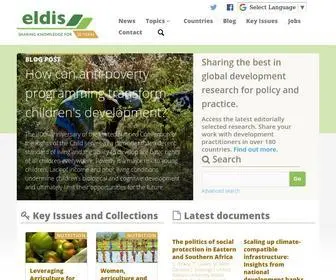 Eldis.org(Sharing the best in global development research for policy and practice) Screenshot