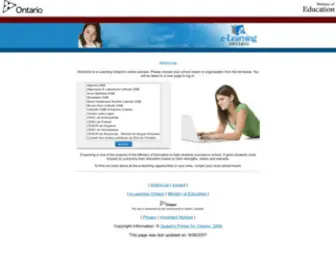 Elearningontario.ca(E-Learning Ontario) Screenshot