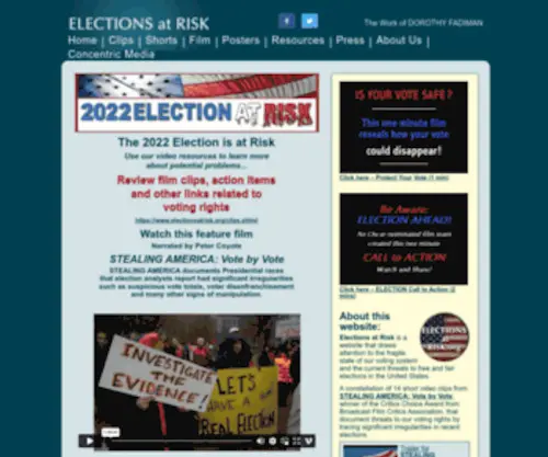 Electionsatrisk.org(ELECTIONS at RISK) Screenshot