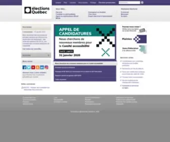 Electionsquebec.qc.ca(Page d&#039;accueil) Screenshot
