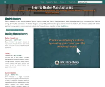 Electric-Heaters.org(Electric Heater Manufacturers) Screenshot