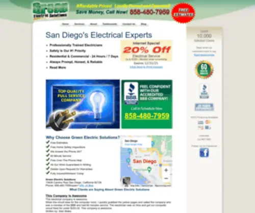 Electrical-Pros.com(Electrician San Diego) Screenshot