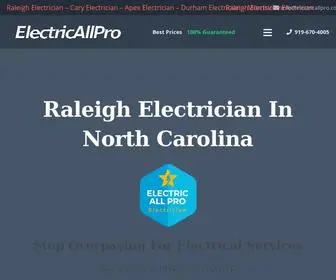 Electricallpro.com(#1 Raleigh Electrician NC) Screenshot