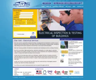 Electricaltestingcertification.co.uk(Elec Cert) Screenshot