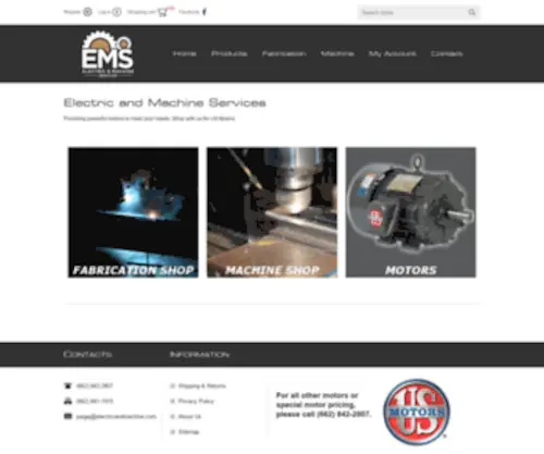 Electricandmachine.com(Electric and Machine Services) Screenshot