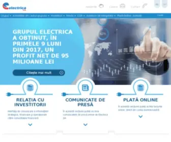 Electrica.ro(Societatea Energetică Electrica SA este lider pe piaţa de distribuție și furnizare a energiei electrice din România) Screenshot