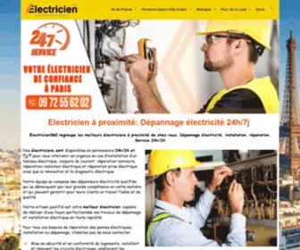 Electricien360.fr(Electricien Paris : Dépannage électricité 24h/24 à Paris & IDF) Screenshot