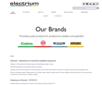 Electrium.co.uk(Manufacturer of electrical installation equipment) Screenshot