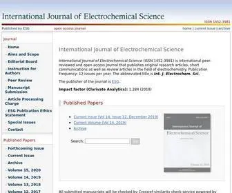 Electrochemsci.org(International Journal of Electrochemical Science) Screenshot