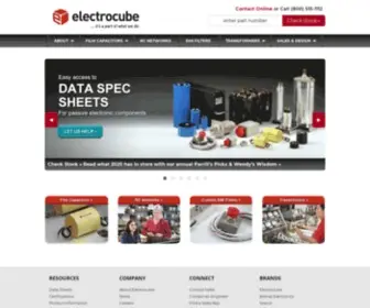 Electrocube.com(Design manufacturer of electronic components) Screenshot