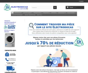 Electrodocas.fr(Boutique et magasin de pièce électroménager d' occasion) Screenshot