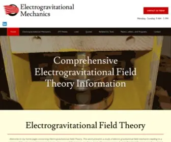 Electrogravity.com(Electrogravitational Field Theory) Screenshot